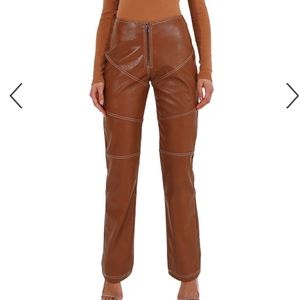 Brown leather pants
